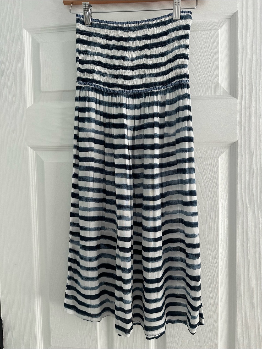 Cool Change Striped Blue and White Swim Coverup, size M/L